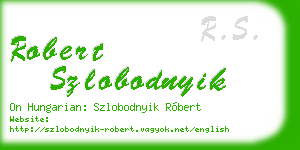 robert szlobodnyik business card